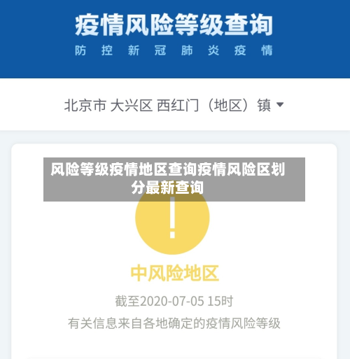 风险等级疫情地区查询疫情风险区划分最新查询